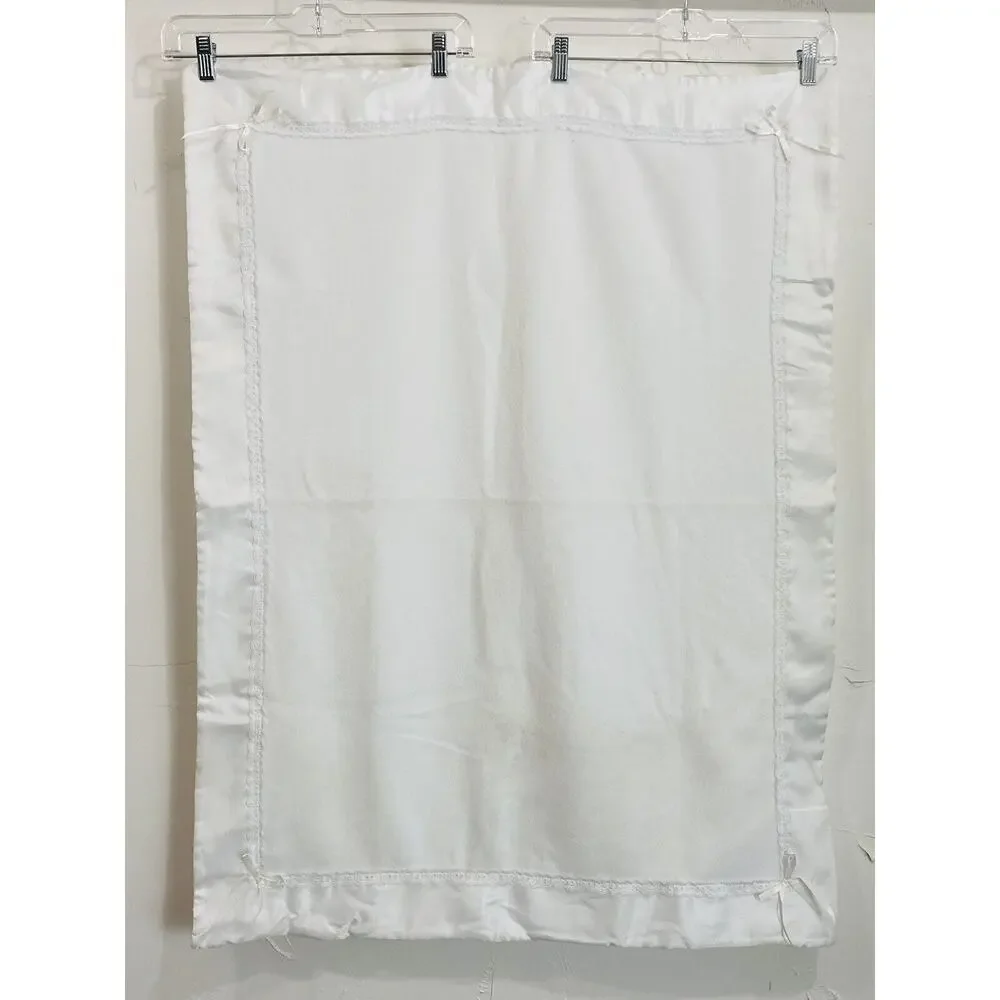 BABY Division Carters White Eyelet Lace Blanket Satin Trim Baptism Christening